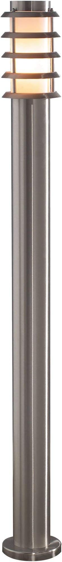 Konstsmide 7562-000 Trento Pathway Outdoor Light / 1 x 11 W E27 Max Wall Lamp / Frosted-Opal Lens / Stainless Steel / IP44 / Outside Light Stainless Steel