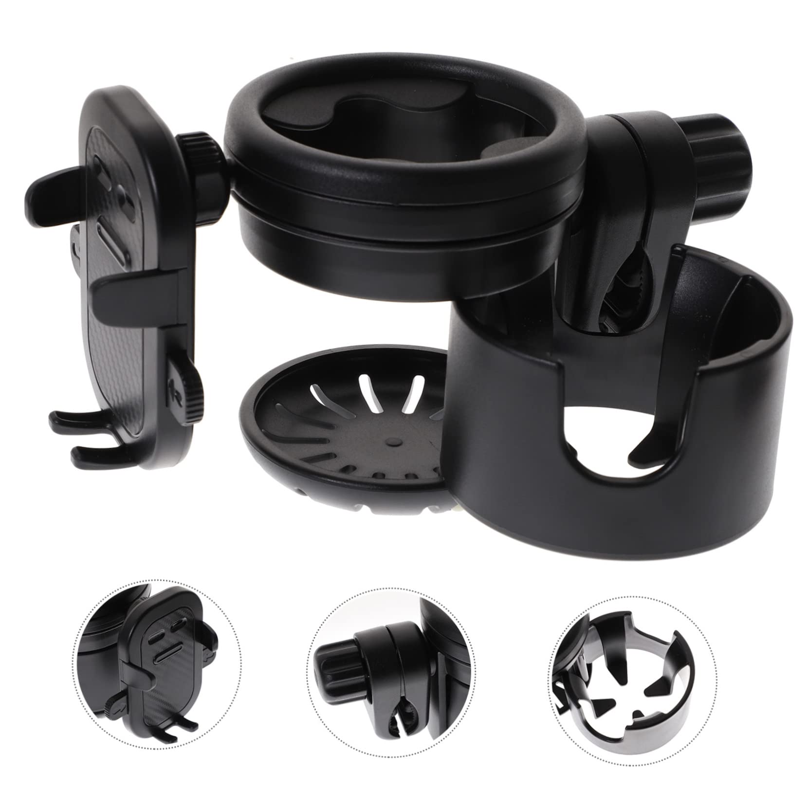 SUPVOX Portabicchieri per Passeggino Adatto Tazze da Caffè Lattine Borracce e Biberon Compatibile con Sponde del Letto Braccioli Carrelli e Sedie Rotelle con Montaggio Saldabile su Aste