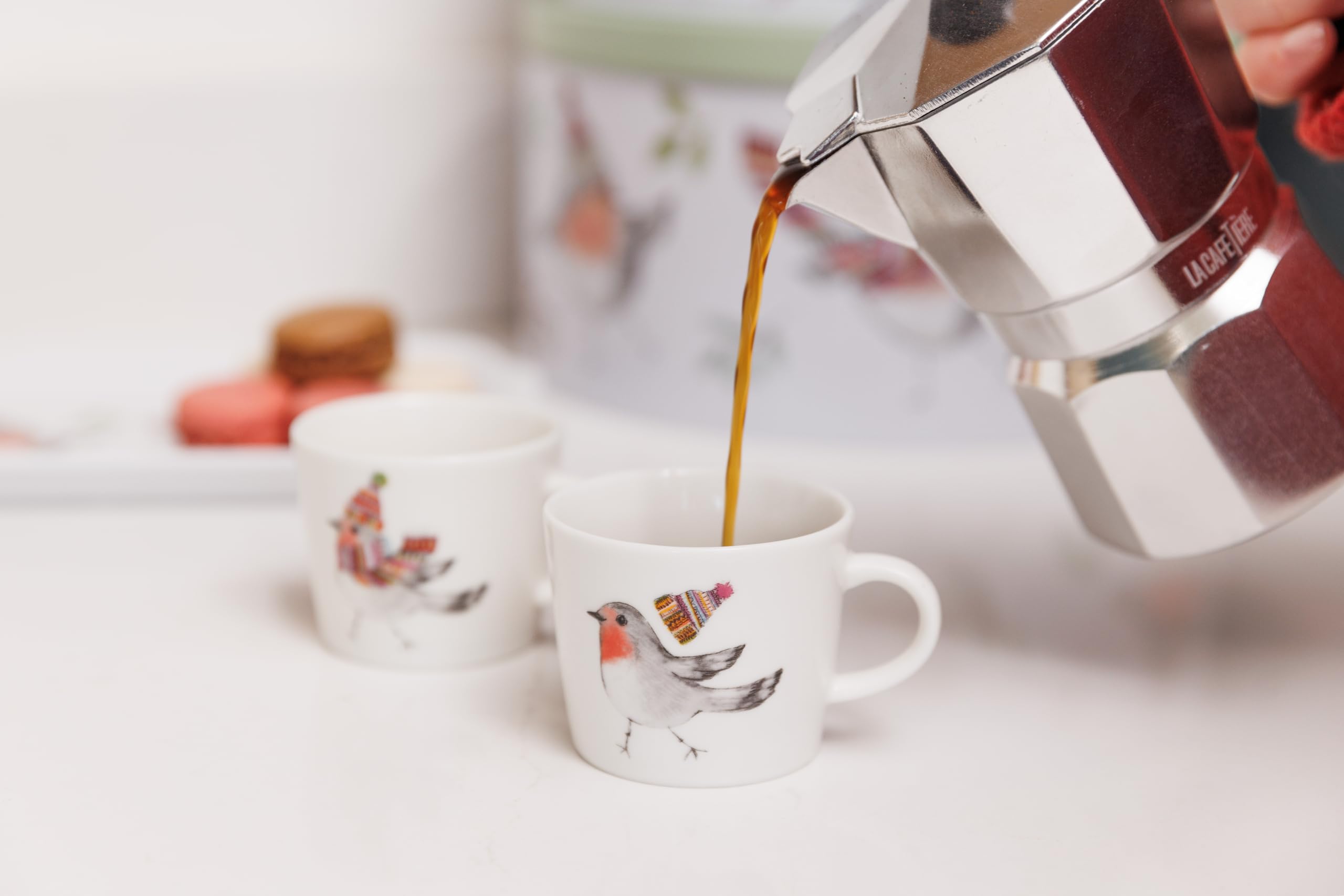 Mikasa Tipperlyhill Robin Filiżanki do espresso, 90 ml, z eleganckiej porcelany, zestaw lub 2 szt., w pudełku prezentowym