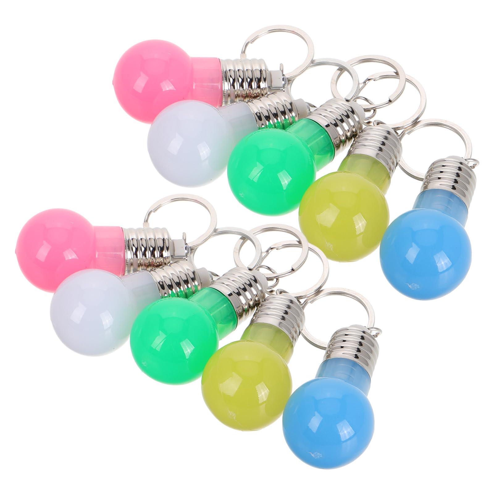 Porte-clés LED mini ampoule BESTYASH colorés en lot de 21 pièces légères