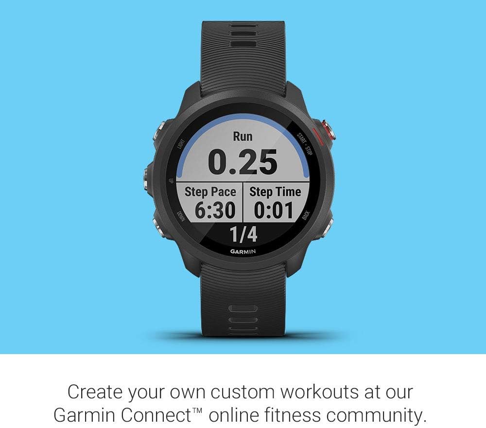 garmin forerunner 245 music gps running smartwatch with music and advanced dynamics black renewed