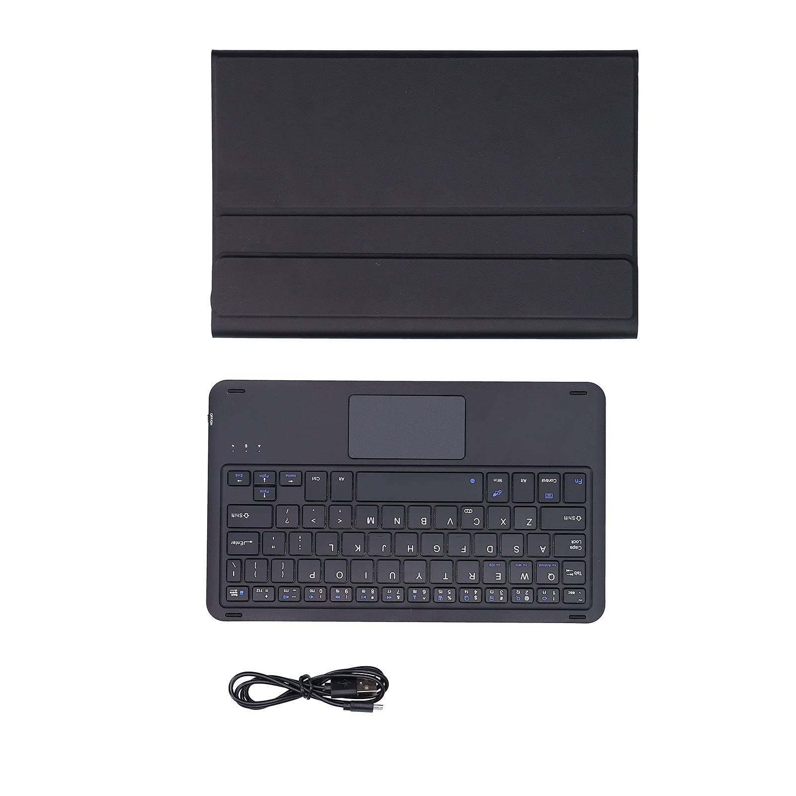 Dioche Tab P11 Plus Funda para Tableta con Teclado Teclado Inalámbrico Abs, TPU Teclado Inalámbrico Desmontable Cfor OMPuter Accesorios con Cubierta de Cuero Artificial (Negro)