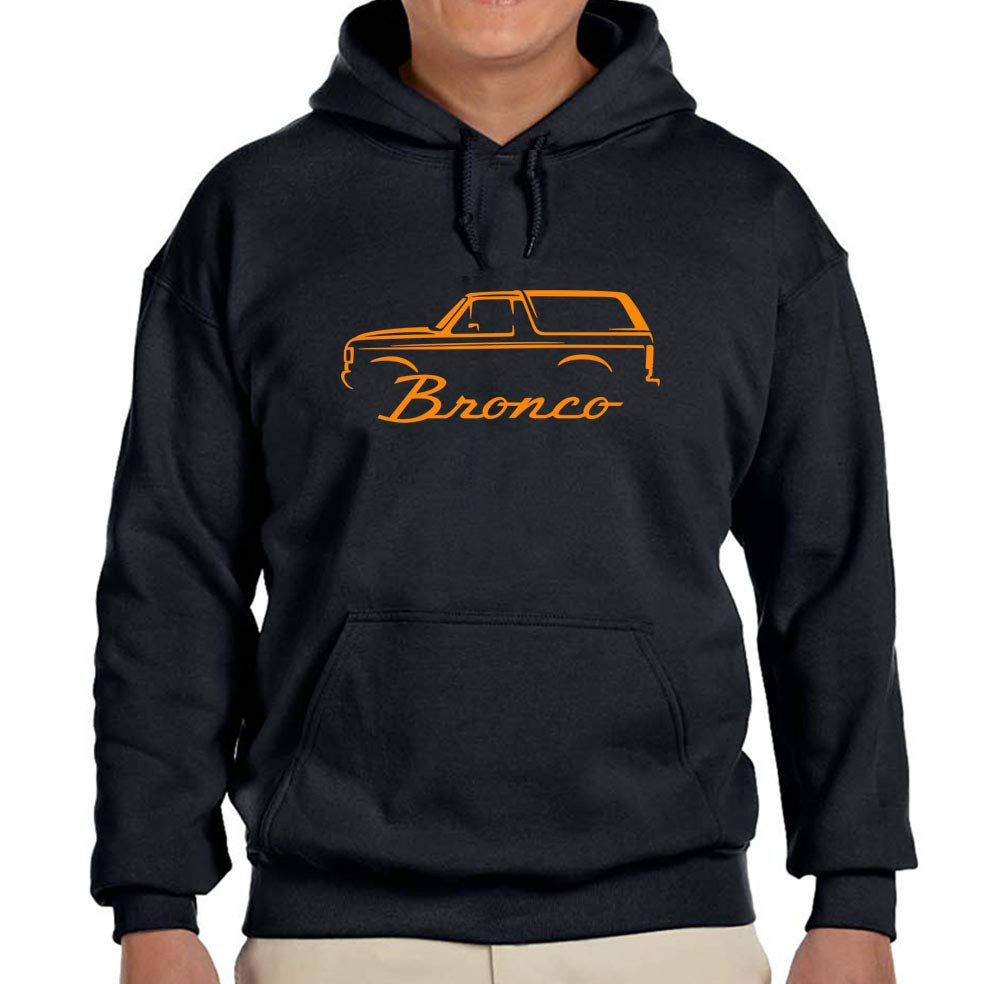 1992-96 Ford Bronco Truck Classic Orange Color Outline Design Hoodie Sweatshirt