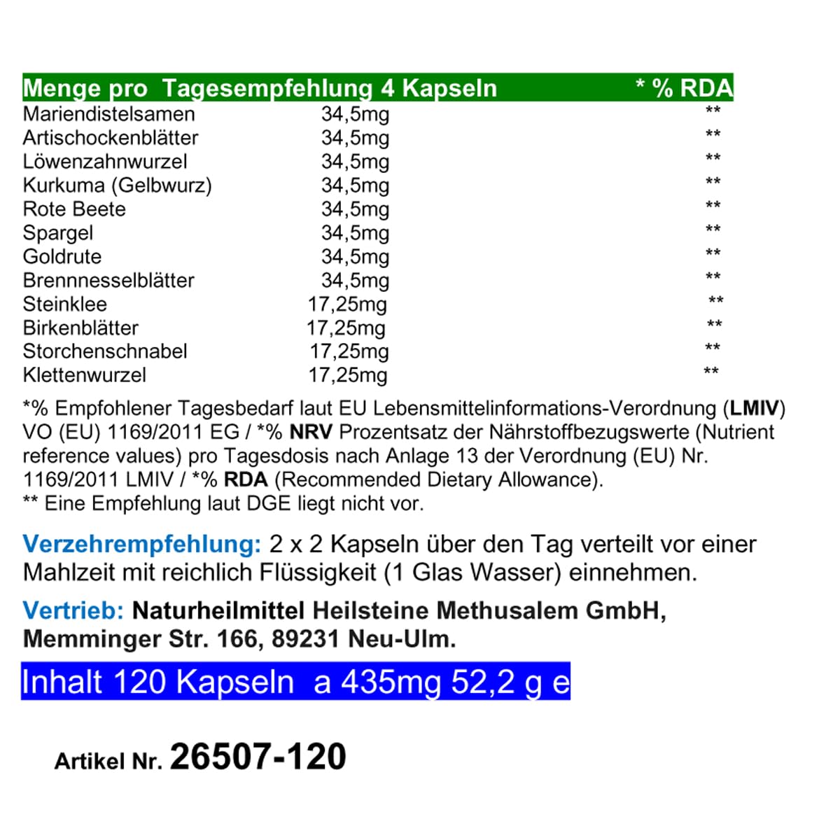 Bitterstoffe 360 (3x120) Pulver Kapseln BODY Clean Out - 12 Kräuter nach HILDEGARD von BINGEN. Mariendistel Artischocke Löwenzahn Kurkuma Brennnessel u.v.m. NATUR pur [OHNE Zusatzstoffe] 26507-3