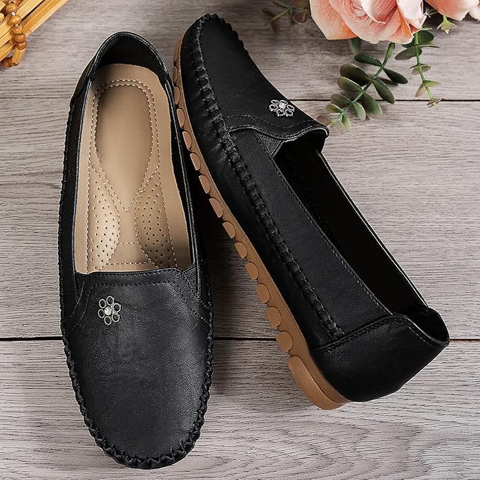 Orthopedic Shoes for Women, Women's Orthopedic Leather Loafers, Comfortable Lightweight, Casual Dress Sneakers, Slip on Shoes Anti-Slip, Rubber Sole, PU Upper - Image 8