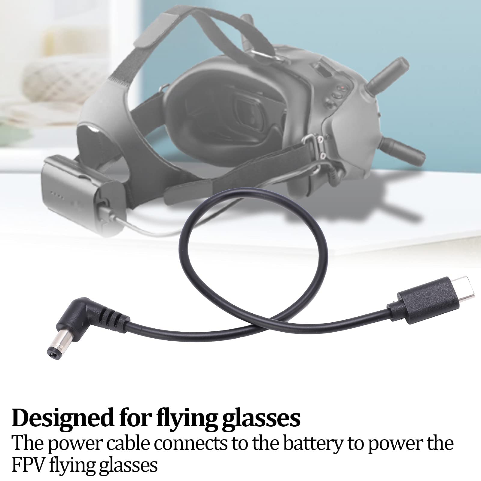 BigKing Cavo Alimentazione USB-C Per DJI FPV Goggles V2 - Cavo Di Ricarica In TPE, Resistente E Portatile (Modello Corto)