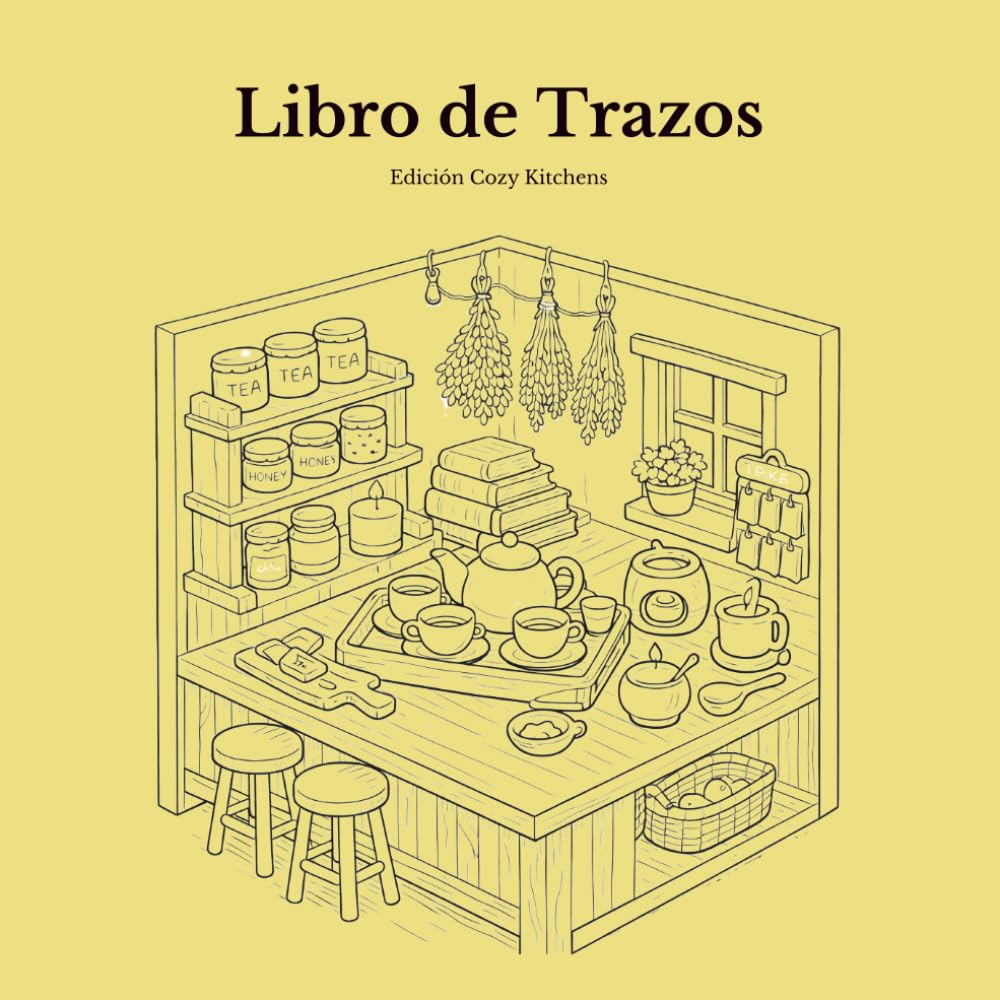 Libro de Trazos para Adultos — Edición Cozy Kitchens: Libro de Colorear Inverso con 15 Ilustraciones Isométricas Originales de Cocinas para Aliviar el ... Mindfulness (Cozy Rooms Edition (Español))