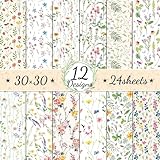 🌺🌿【Value Package】 - Package includes totally 24 sheets purple lavender patterned paper in 12 different designs, each design has 2 sheets, sufficient to meet your needs for art crafts, and you can share with your friends to DIY, would add more fun to ...