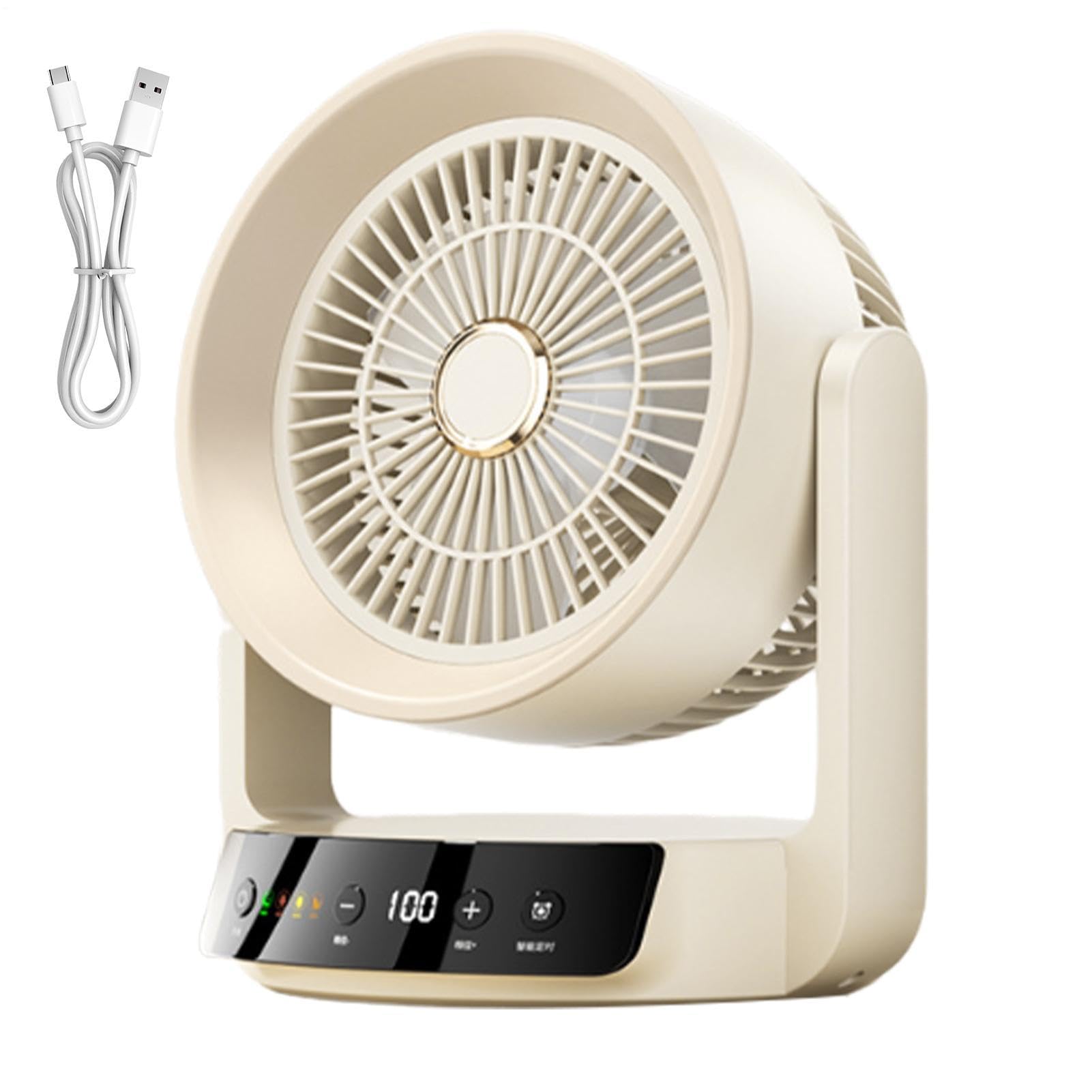 Ventilatore Ricaricabile Da Scrivania Ricaricabile USB Velocità Regolabile | Ventilatore da tavolo portatile Per Comodino Cucina Soggiorno Ufficio Domestico Studio Dormitorio