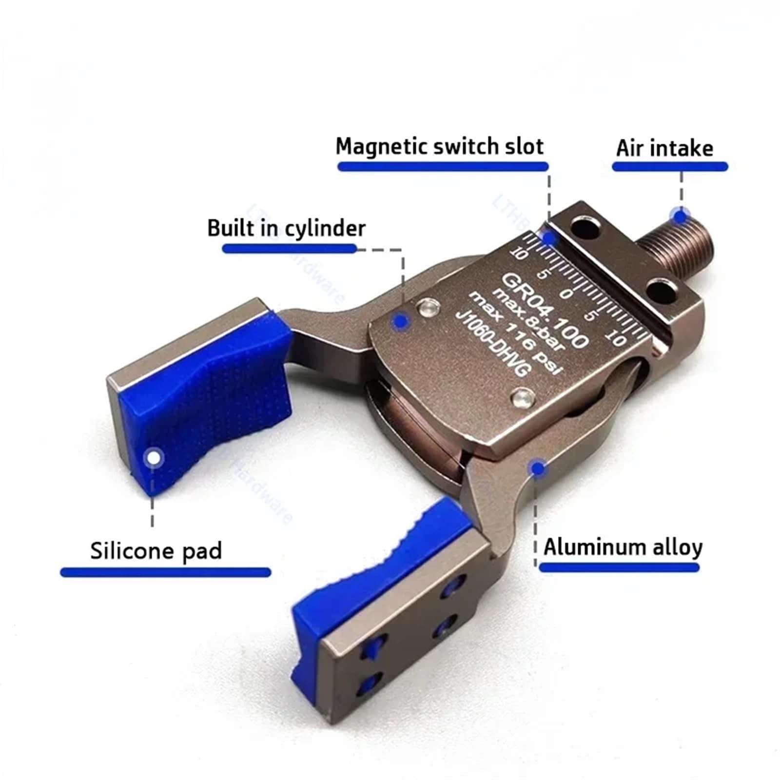 1 x mini szczypce z magnetycznym urządzeniem do manipulacji indukcją, poszerzone urządzenie antypoślizgowe do formowania wtryskowego, akcesoria pneumatyczne (EHRG30)