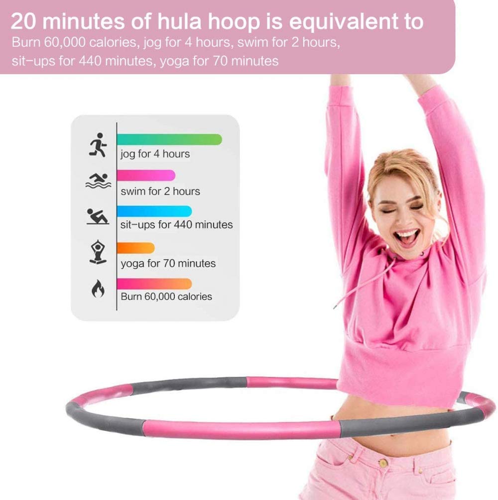 zaizai Hula Hoop, Hula Hoop d'exercice De Remise en Forme, Hula Hoop Détachable, Hula Hoop De Fitness Pliable, 8 Segments Design-Professional Soft Fitness Hula Hoop pour Brûler Les Graisses