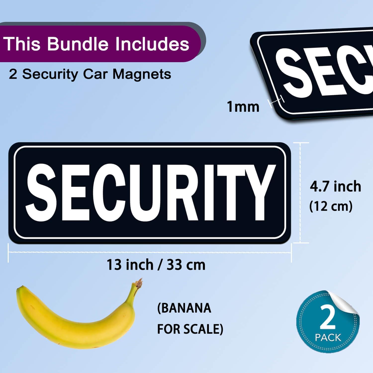 Security Officers Magnetic Signs For Car, 2 Pack Black Security Signs Magnet for Vehicles Trucks, SUV and Cars, Rover, Patrol Security 13"×4.7" (Black Security Sign) image 5