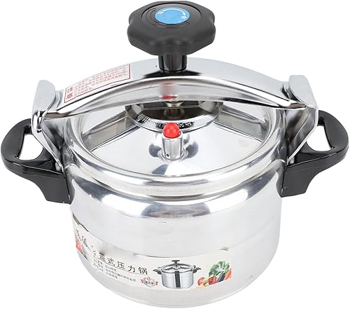 Miniatura 11 de Olla a presión de cuarto de galón, olla a presión de aluminio con manómetro y estante de cocina para uso familiar o comercial (9L)