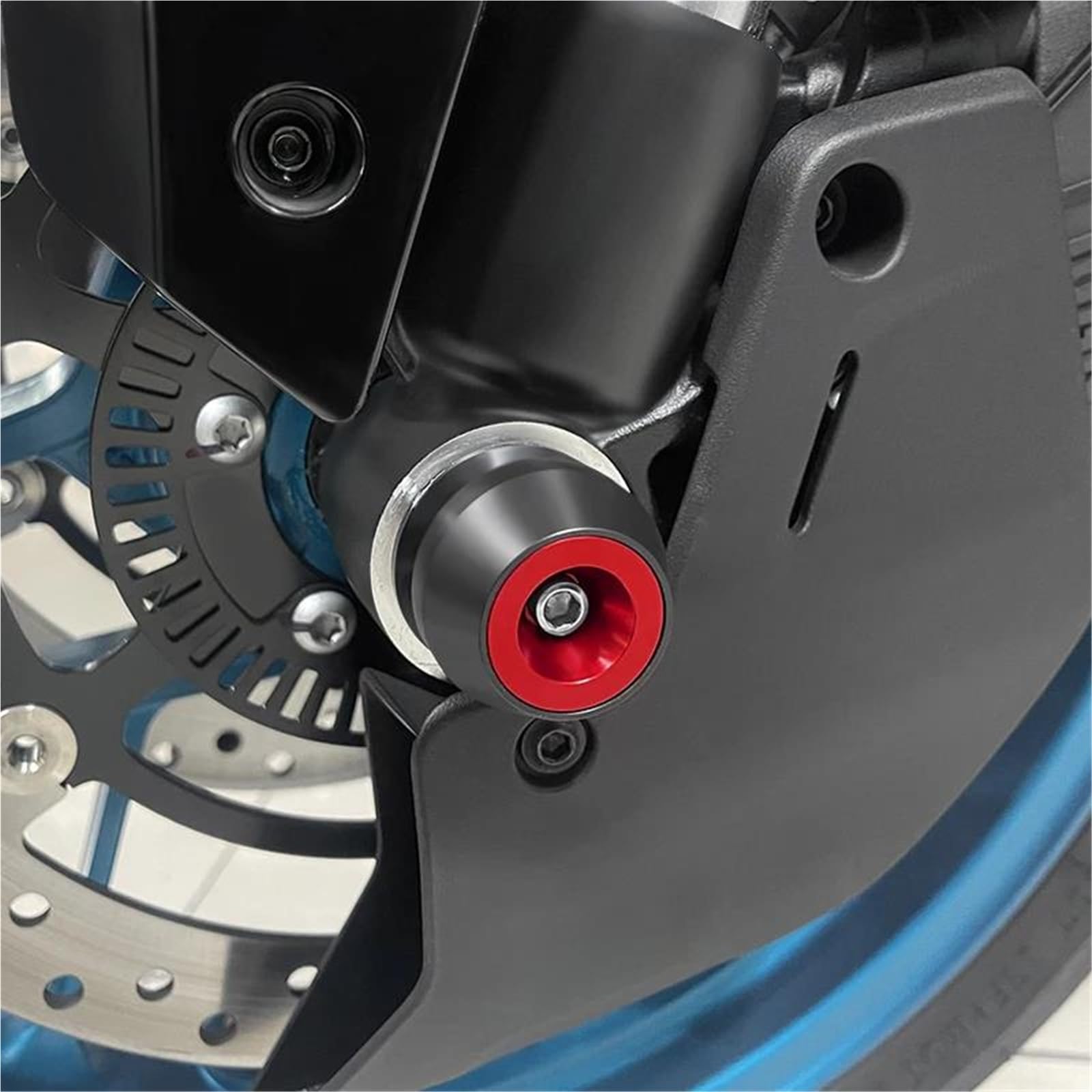Motorrad-Vorderrad-Hinterrad-Achsen-Gabel-Sturzschutz für Yamaha MT-09, MT09 und FZ09 (2013–2025) Sturzpads Schieberegler Schwarz