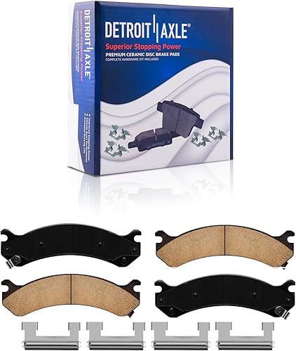 Miniatura 33 de Detroit Axle - Kit de frenos para Ford F-150 Lincoln Mark LT 4WD 2004-2008 Rotores de freno perforados y ranurados Pastillas de freno de cerámica