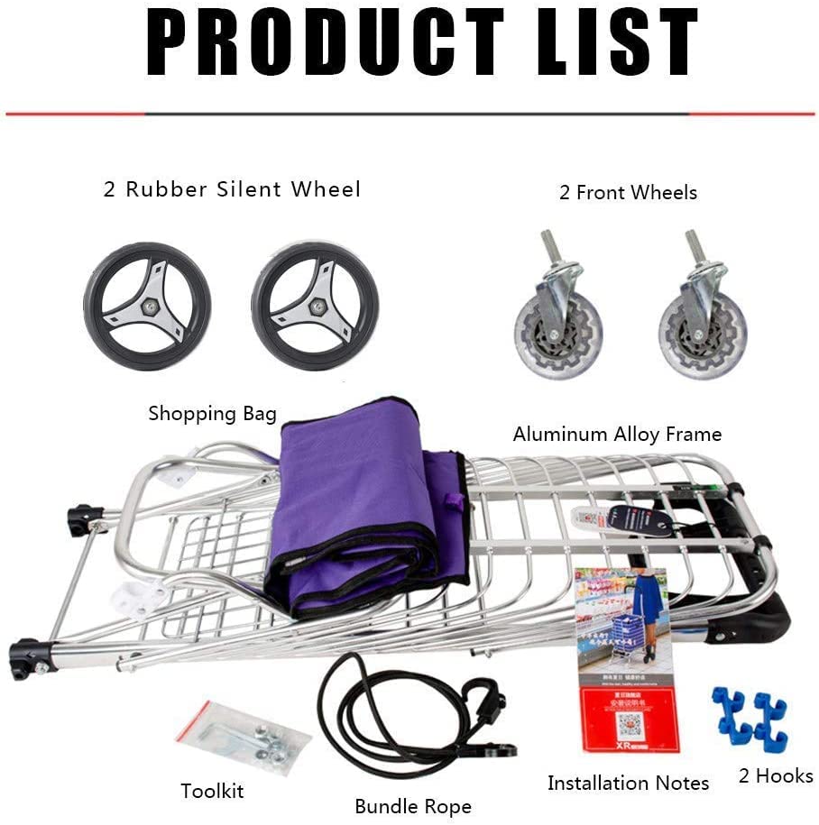 Einkaufstrolley Einkaufswagen-Trolley faltbar – 70 kg Ladekapazität Rahmen aus Aluminiumlegierung abnehmbare… – Bild 7