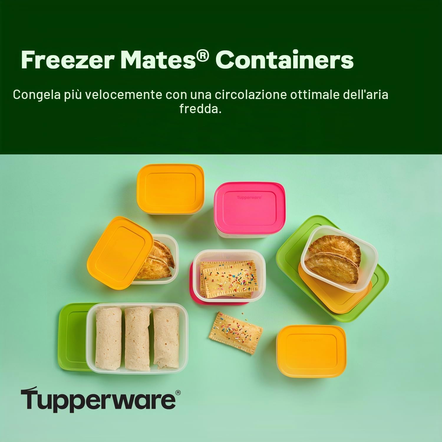Tupperware Freezer Mates Gen II - Set di contenitori per alimenti, lavabili in lavastoviglie e senza BPA, 8 contenitori + 8 coperchi)
