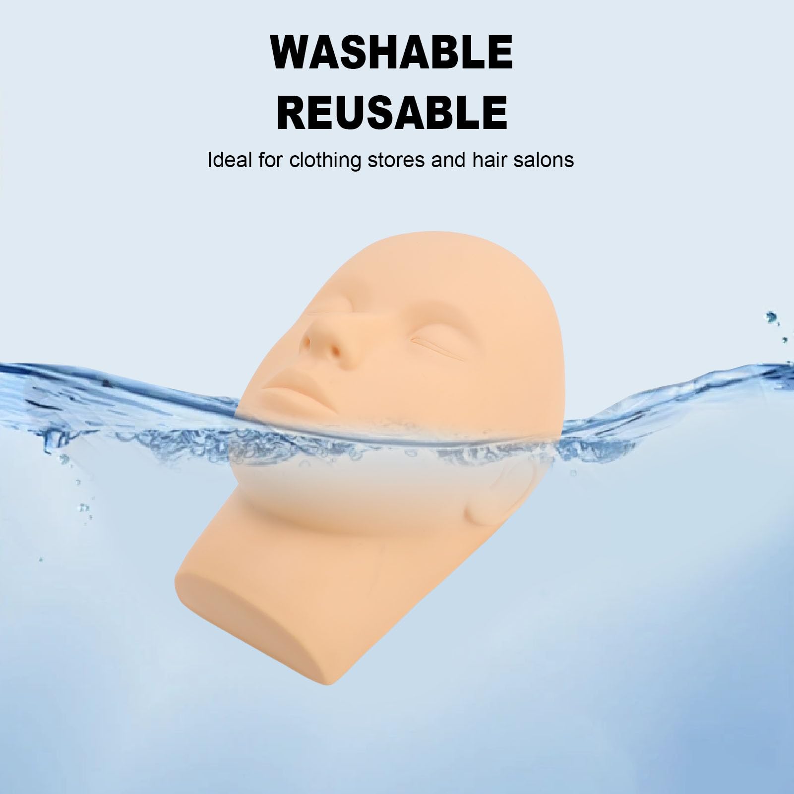 Premium PVC Soft Rubber Massage Practice Training Head Model, Washable and Reusable, for Makeup Beauty Skin Care Massage - Image 4