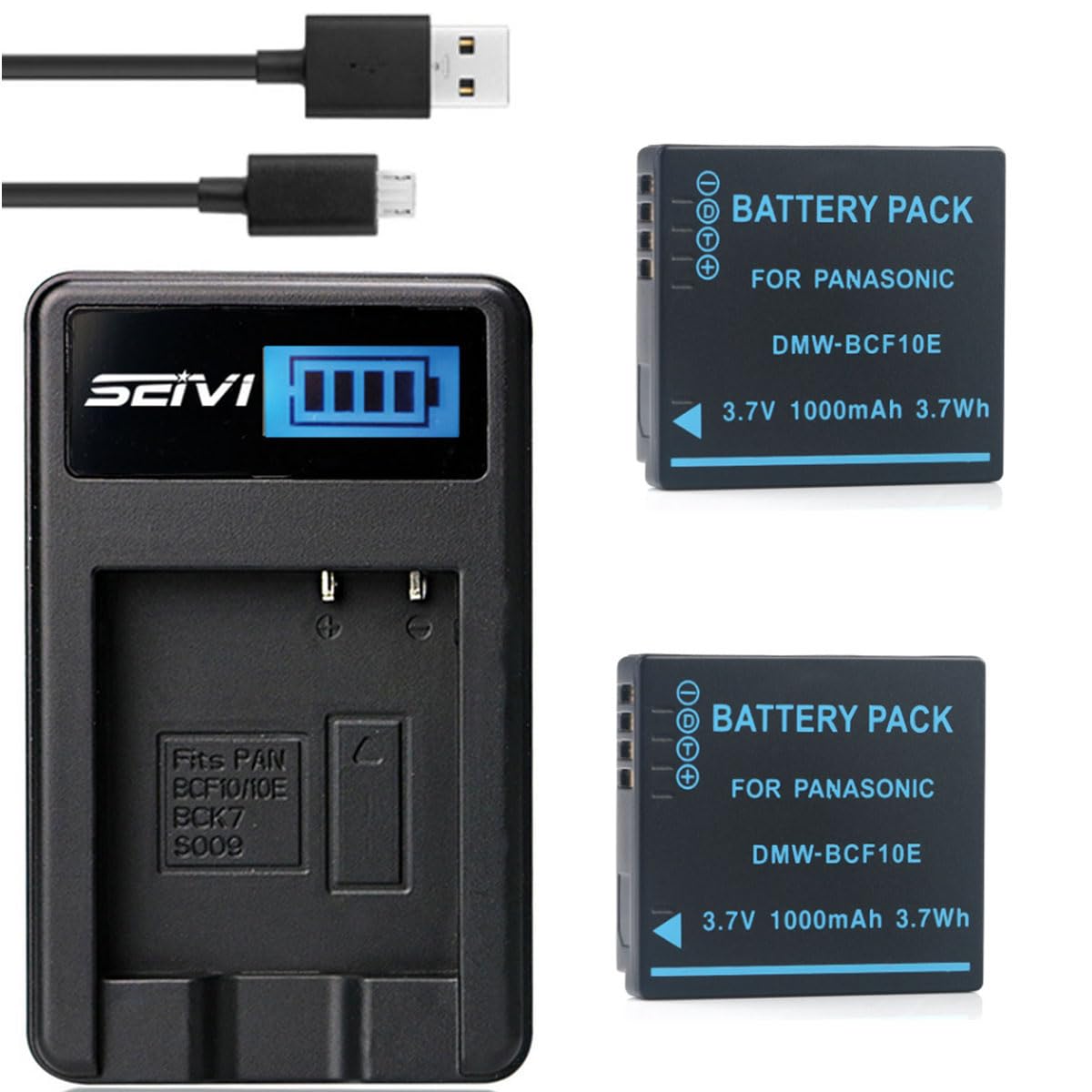 Amazon.com: BnvxR Battery (2-Pack) and Charger for Panasonic Lumix