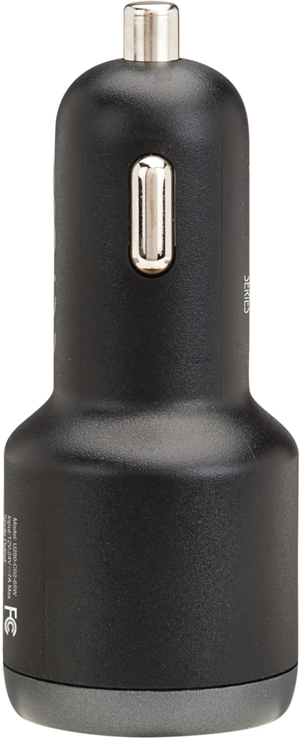 Eaton Tripp Lite Series 65W USB C Car Charger Cigarette Lighter Adapter, 2 USB-C Ports, Power Delivery (PD) 3.1 and PPS Charging, Fasting Charging for iPhone, Galaxy, Pixel & More (U280-C02-65W)