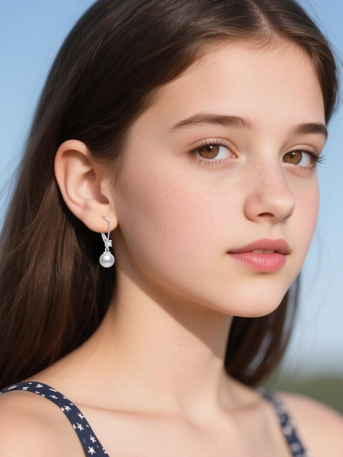 Dreamboat Pearl Dangle Drop Earrings for Women 925 Sterling Silver Black Pearl Dangling Earring Anniversary Christmas Birthday Jewelry Gifts for Mom Wife Daughter Her