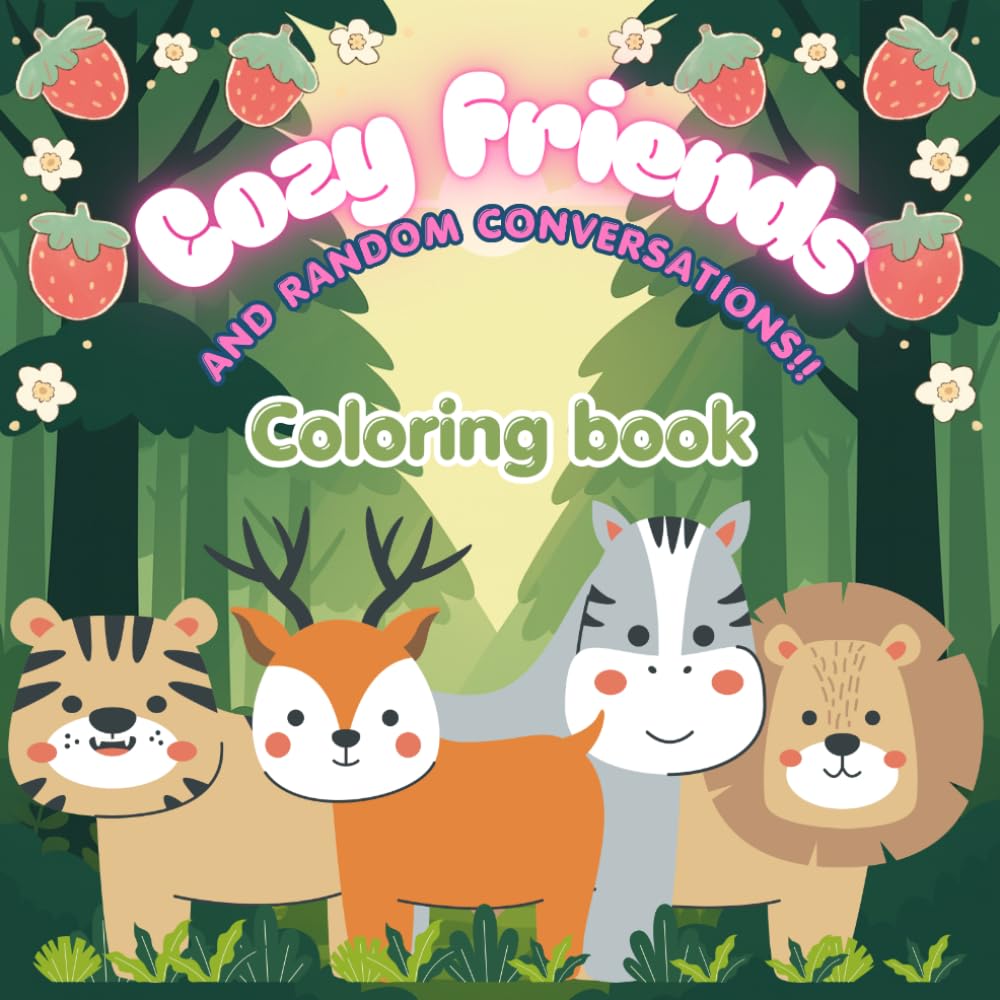 Adults coloring book for fun : Cozy friends and random conversations: Relax and Creativity with Fun Conversations of Your Own