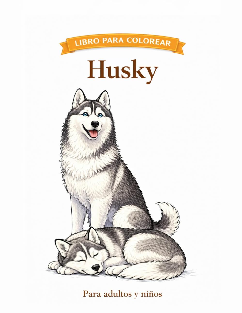 Husky: 30 ilustraciones originales para colorear