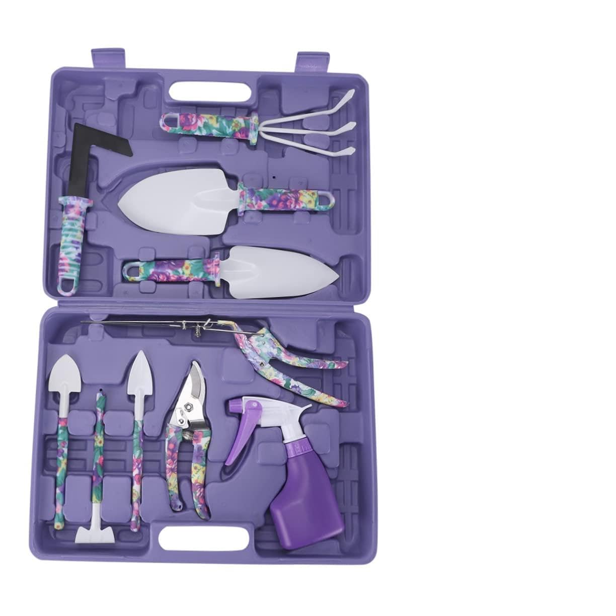 Set Attrezzi da Giardino 10 Pezzi Porpora in Abs e Acciaio Inox