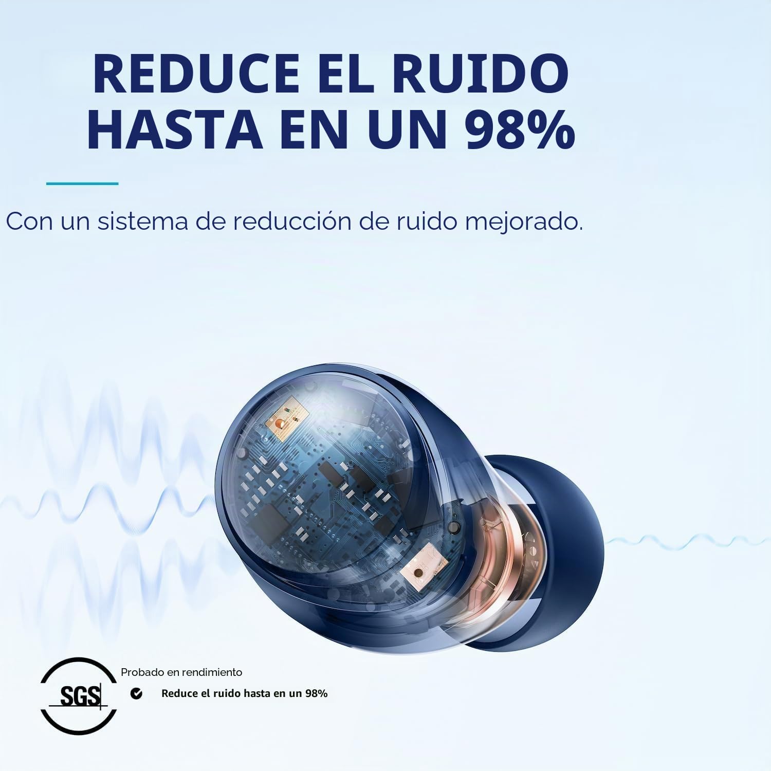 Soundcore by Anker Space A40 Auriculares Inalámbricos Bluetooth Cancelación Ruido Activa Adaptativo, 50H Reproducción Total, Hi-Res Sonido LDAC, Ajuste Cómodo, 6 Mics, Carga inalámbrica, Carga rápida