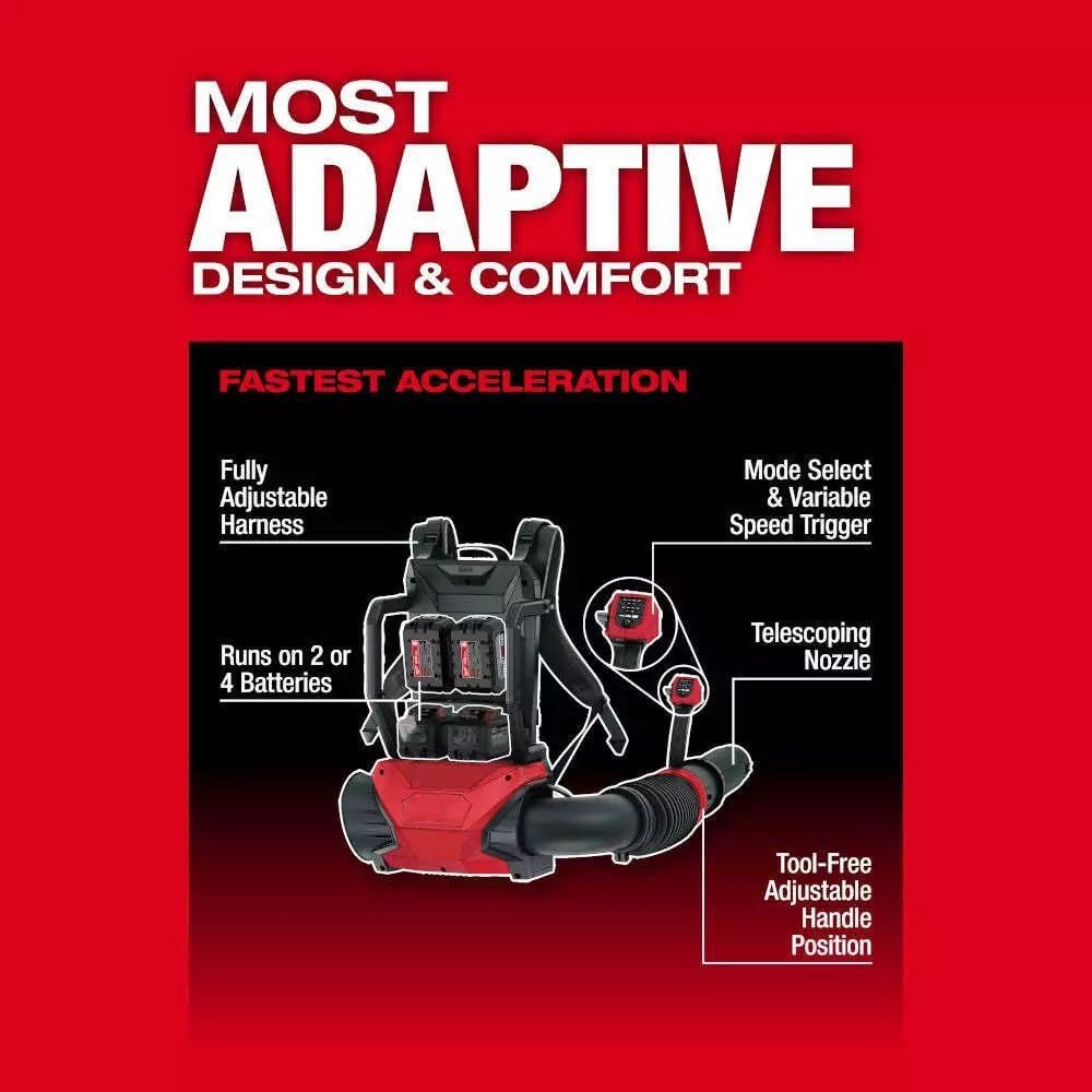 3009-20 for Milwaukee 18V Dual Battery Backpack Blower, Leaf Blower, Backpack Blowers Tool -Tool Only