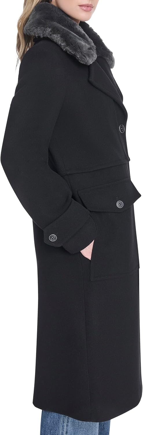 Andrew Marc Women's Classic Single-breasted Military-inspired Wool Trench Coat - Image 3