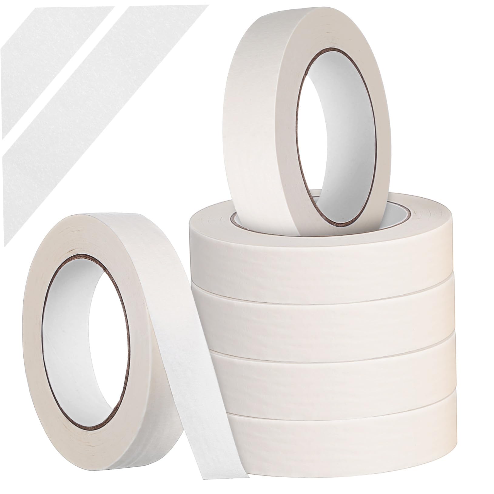 6 Rollos Cinta de Enmascarar de Color Claro Cinta Adhesiva para Pintar para Manualidades Pintura de Coches y Material de Oficina