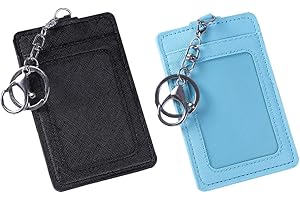 2 Pack Slim ID Card Holder Keychain Purse Wallets