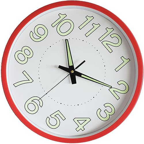 Reloj de pared redondo, fácil de leer, movimiento silencioso luminoso, reloj de pared luminoso de 12 pulgadas, reloj de cuarzo moderno para sala de Reloj de pared redondo, fácil de leer, movimiento silencioso luminoso, reloj de pared luminoso de 12 pulgadas, reloj de cuarzo moderno para sala de