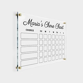 Acrylic Chore Chart for Wall - Chore Chart For Kids, Personalized Dry Erase Board, Dry Erase Planner, Acrylic Chore Board, Task Board, Homeschool Chart