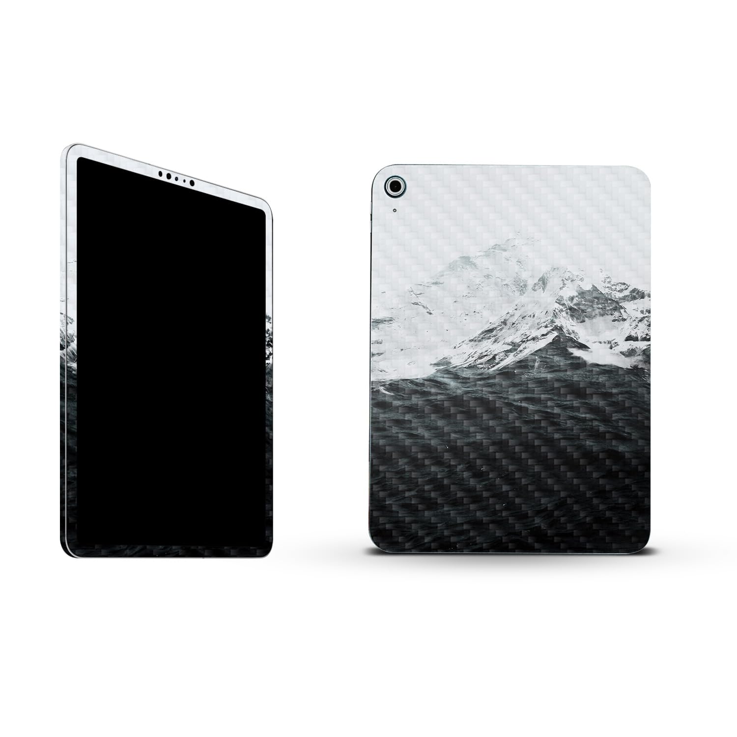 MightySkins Carbon Fiber Skin Compatible with Apple iPad 10.9" 10th Gen (2022) Full Wrap Kit - Mountain Waves | Protective Durable Textured Carbon Fiber Finish | Easy to Apply | Made in The USA