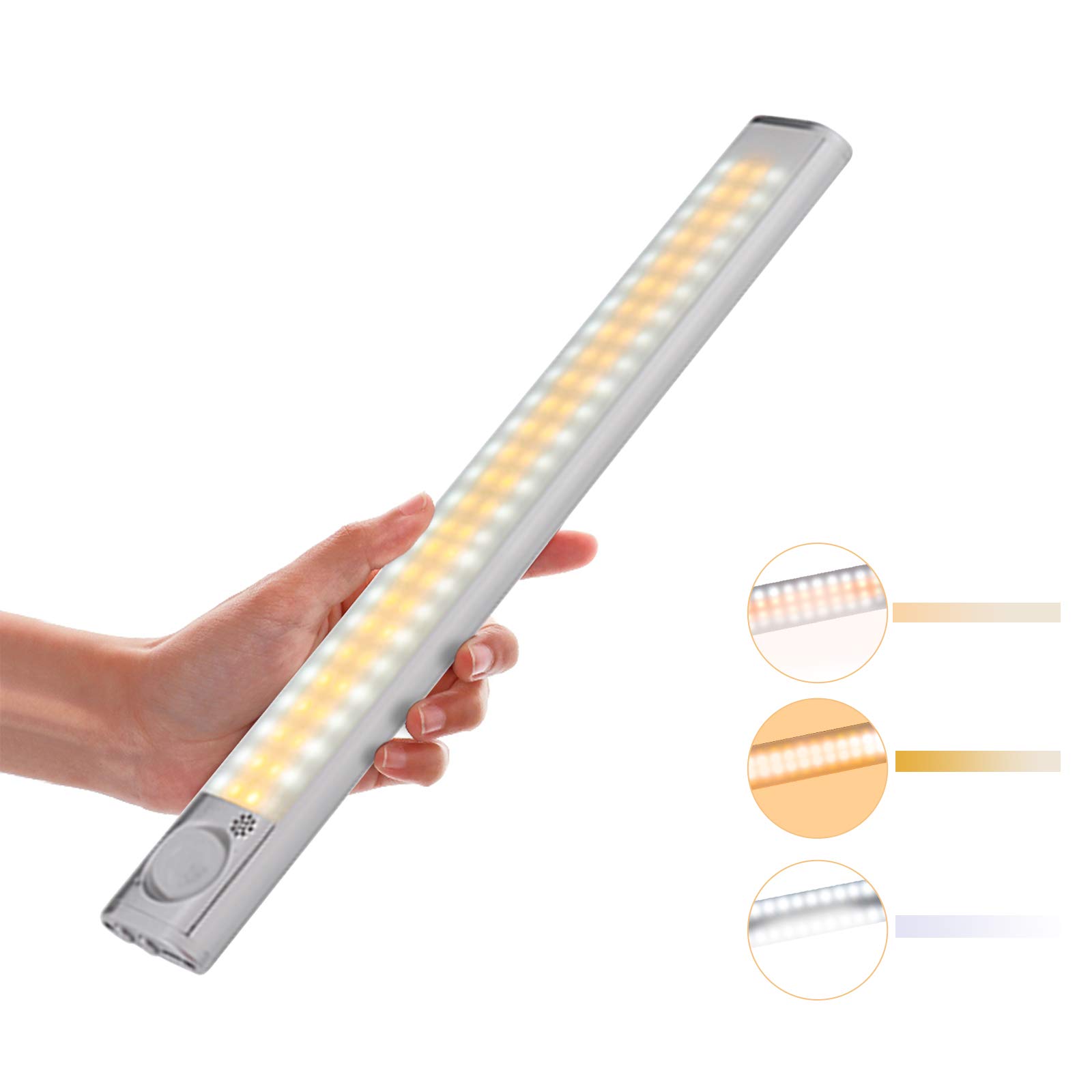 Wireless Motion Sensor Lights,Lacyie 120 LED Cupboard Lights 4 Sensor Mode USB Rechargeable Battery with Under Cabinet Night Light for Closet Kitchen Wardrobe Stair Closet, Stairs, Corridors