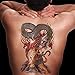 TAFLY Men's Extra Large Size Colorful Dragon and Tiger Temporary Tattoo Transfer Sticker 2 Sheets