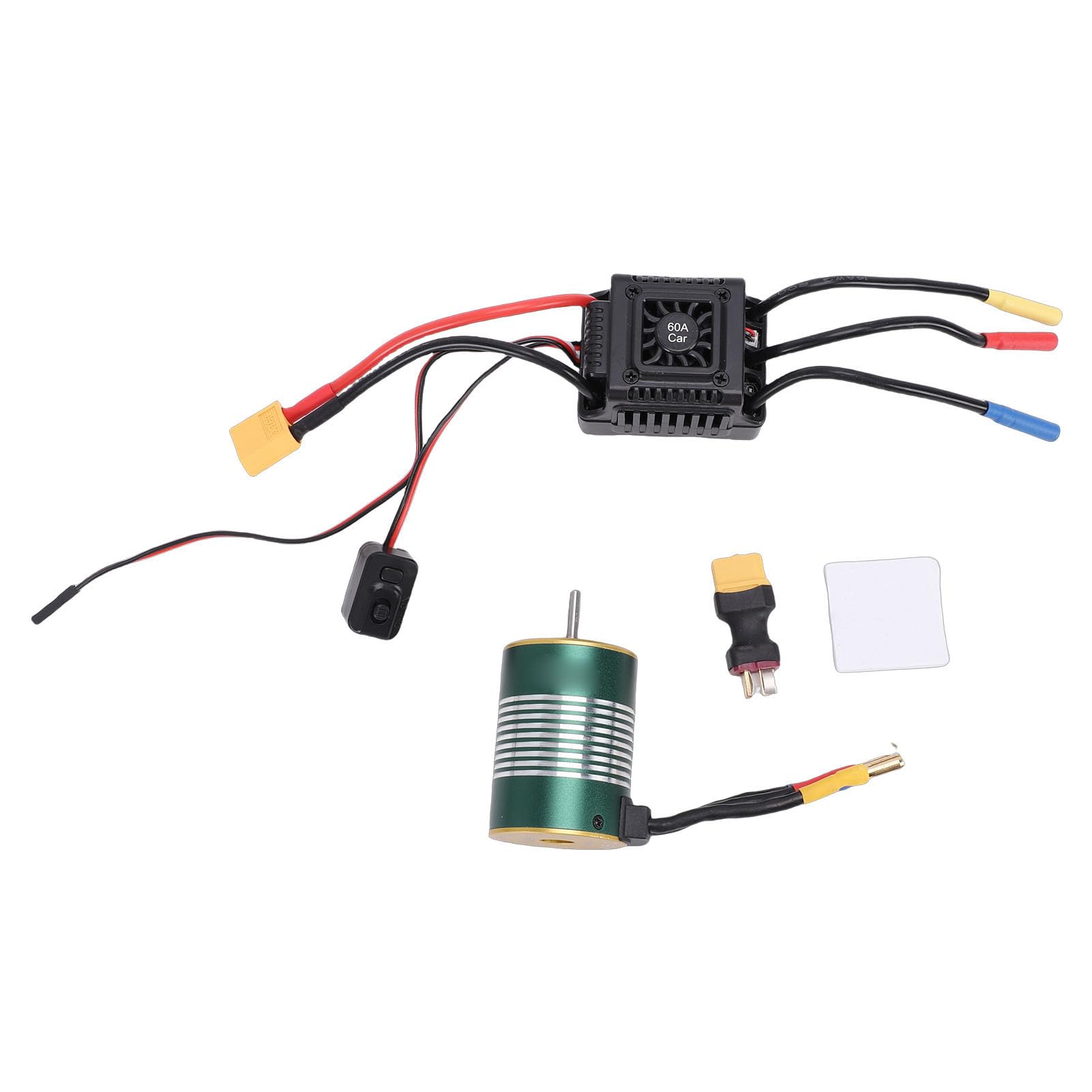 RiToEasysports Motor sin Escobillas S3650 4300KV, Equilibrado de Precisión, Resistente Al Agua, Eje de 3,175 Mm con Controlador de Velocidad Eléctrico ESC de 60 A, Conjunto Combinado para Coche y