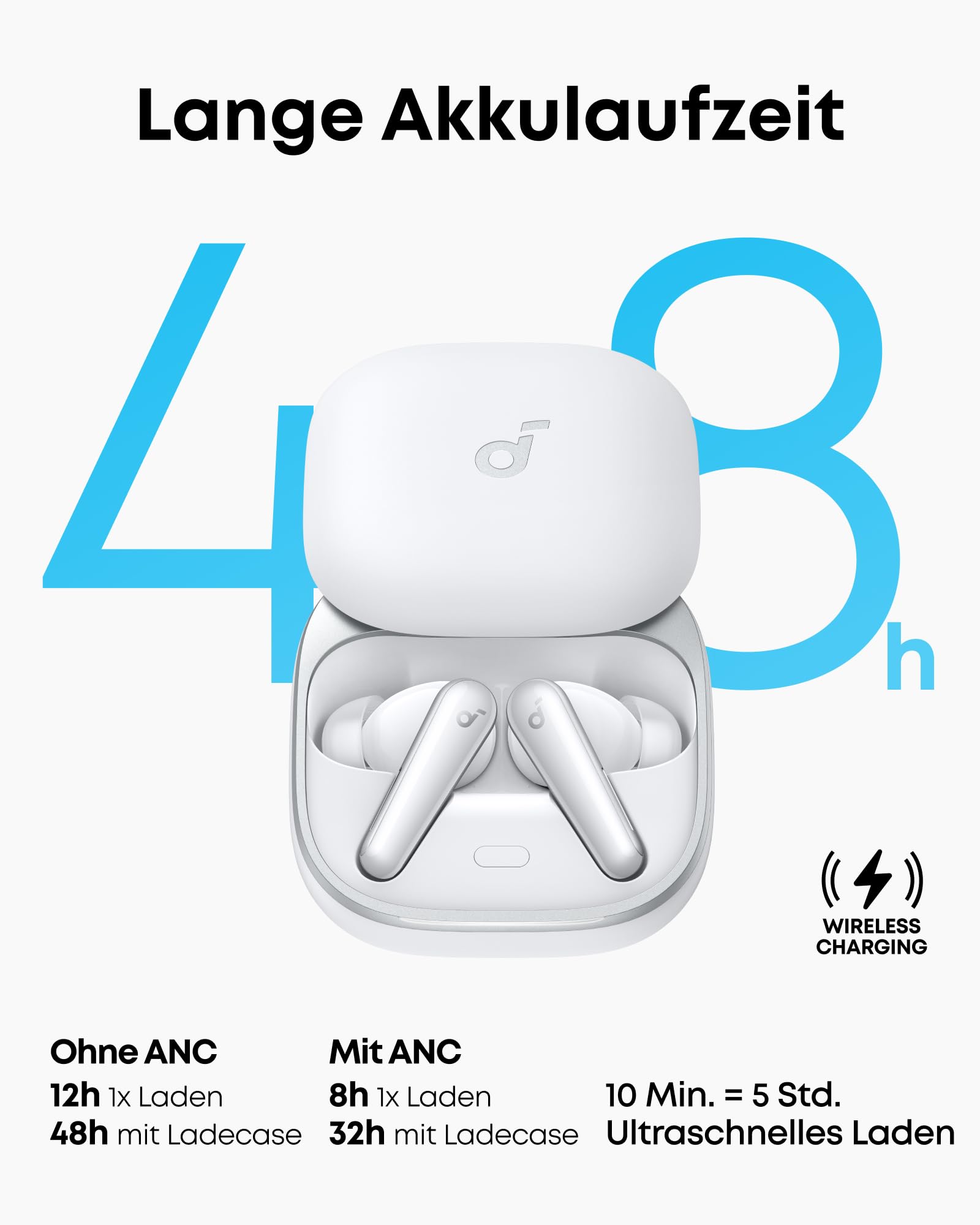 soundcore Liberty 5 by Anker, kabellose Noise Cancelling Earbuds, 2X stärkere Stimmreduktion, ANC in Echtzeit, Schnellladen, Dolby Audio, Surround Sound, Hi-Res, klare Telefonate (Generalüberholt)