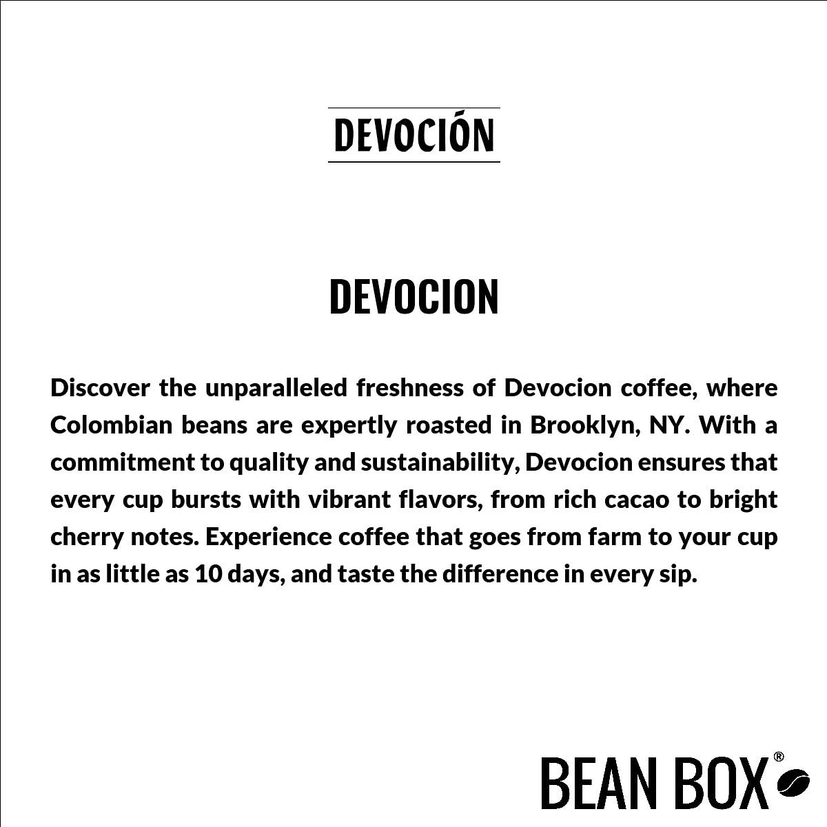 Bean Box Coffee Sampler - Roasted by Devocion, 3-Pack, Freshly Ground Coffee, Gourmet Coffee