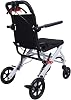 Ultra Lightweight Travel Wheelchair, Foldable Transit Chair for Adults Elderly, Portable Aluminium Mobility Aid, Compact Attendant Propelled Buggy with Brakes, All Terrain, 6.2kg, 81kg Capacity