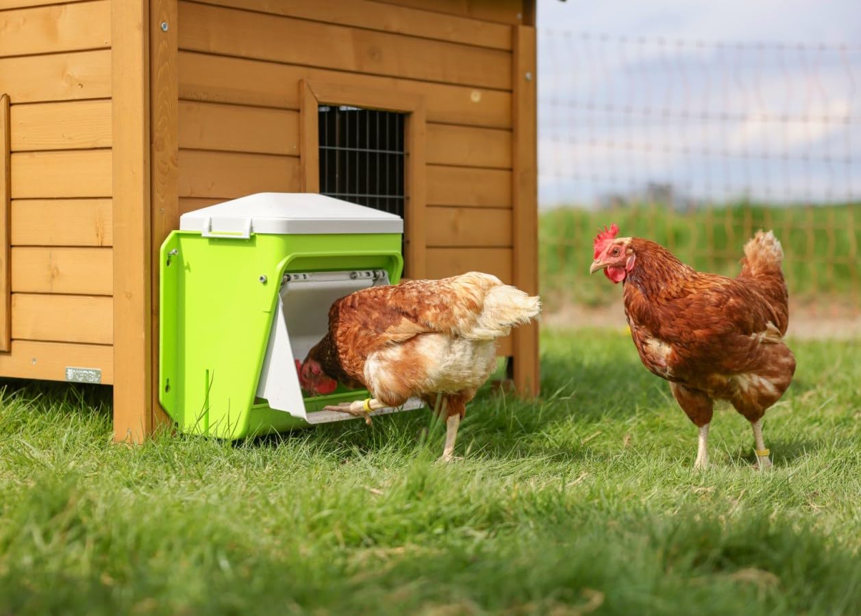 Kerbl SmartCoop - Juego de alimento móvil (Bebedero para Aves de Corral de 10 L, comedero automático con Tapa Protectora, Soporte móvil, Incluye Tornillos de fijación, alimentación Animal, Granja de