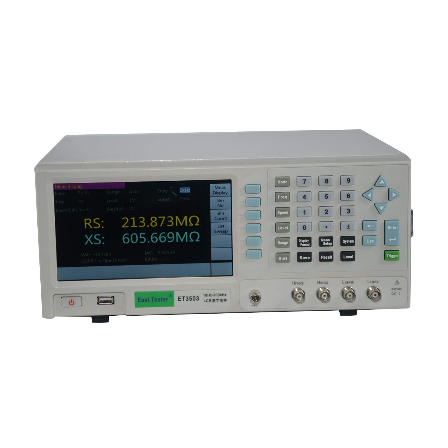 LCR Meter, Benchtop Digital LCR Meter ET3503 Desktop High Precision Bridge +/-0.05% Accuracy, 10Hz~300KHz Measuring Range, 6 1/2 Digit Display Continuously 200-240V