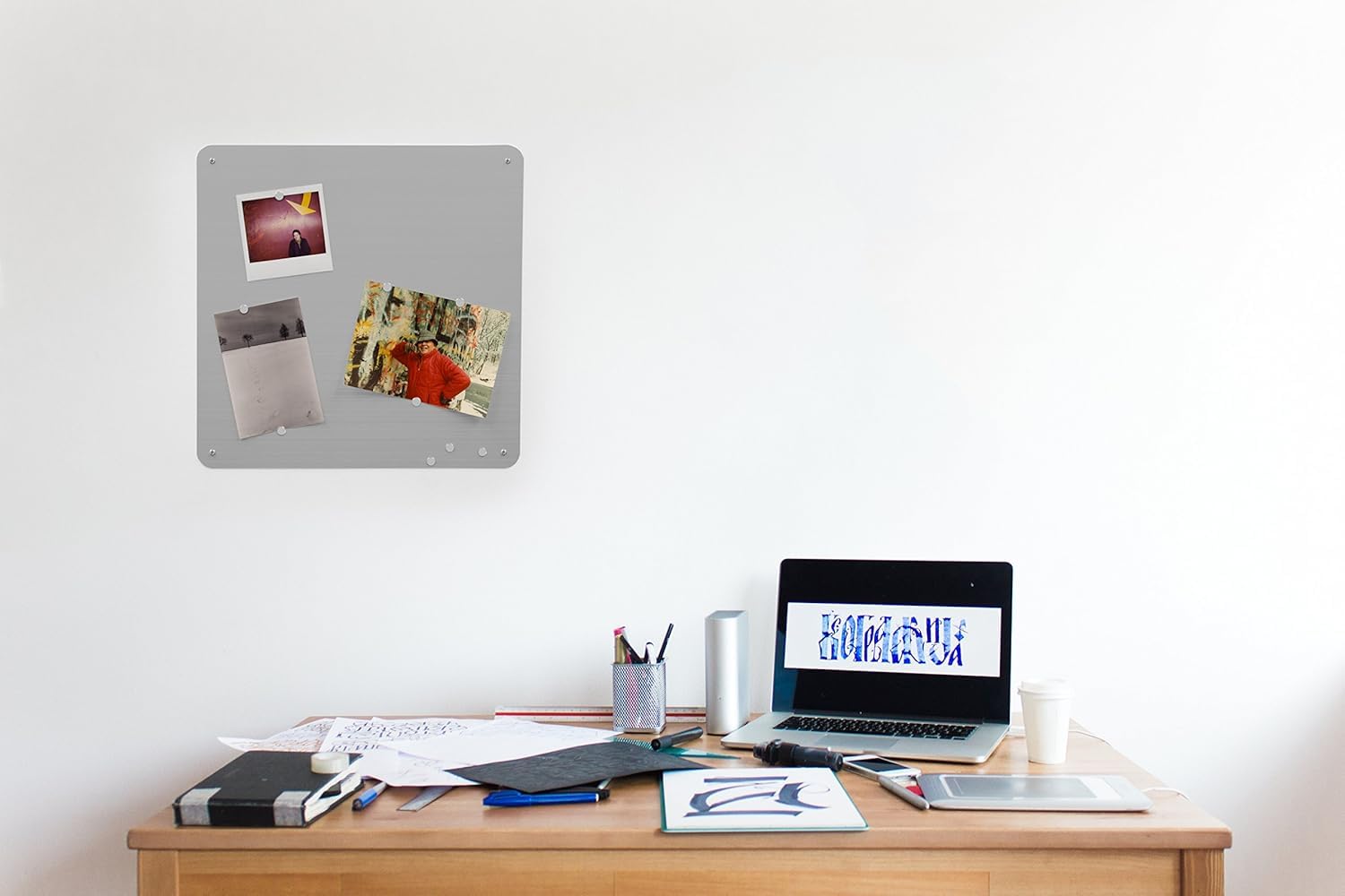 ThreeByThree Tablero de notas plateado plateado