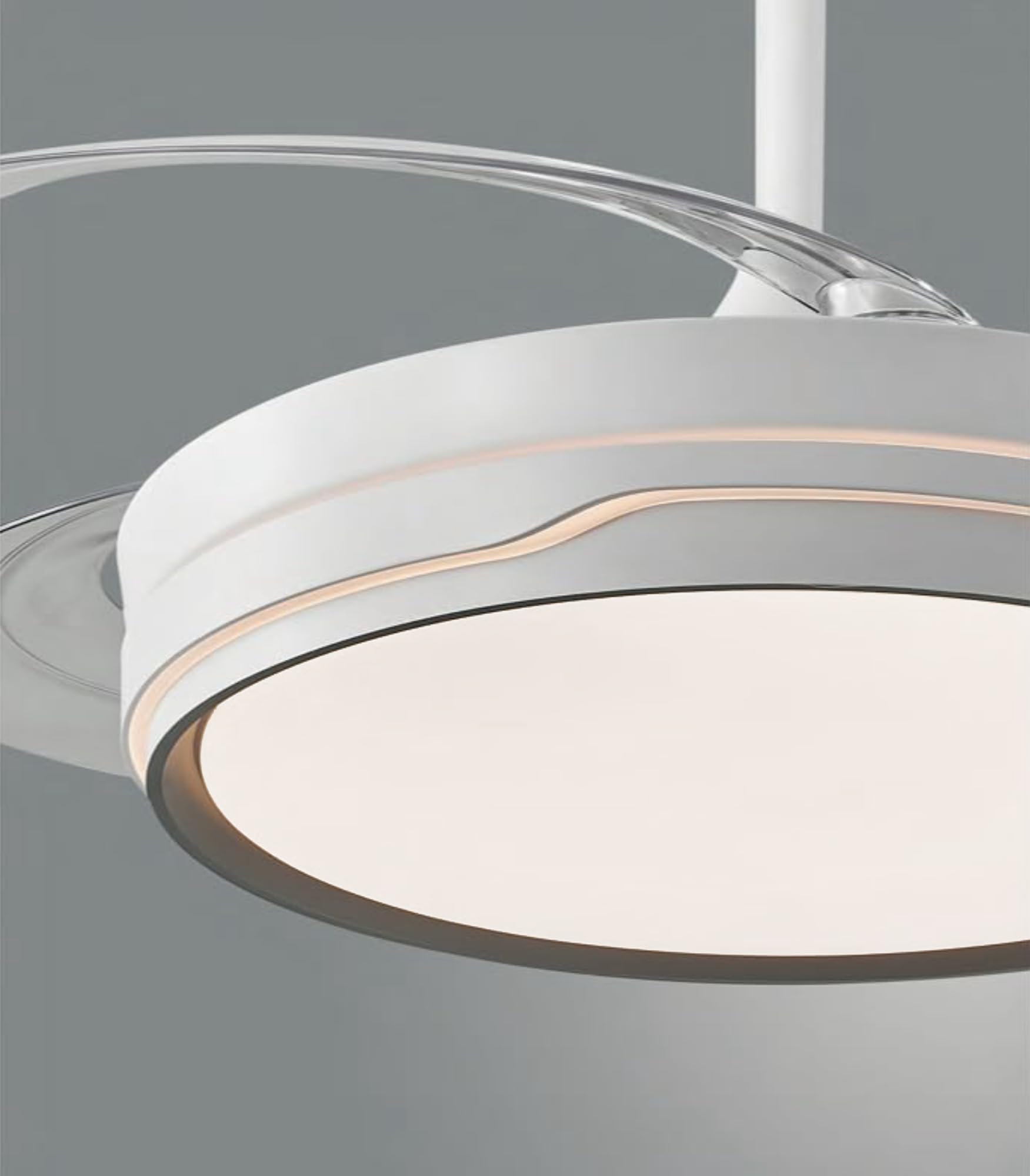 Ventilador de Techo Retráctil con Luz LED 70W, Motor DC 30W Silencioso, 107cm, 6 Velocidades, Luz Regulable con Memoria, Modo Noche, Temporizador 2H/4H, Reversible, con Mando (Raya Clásica)