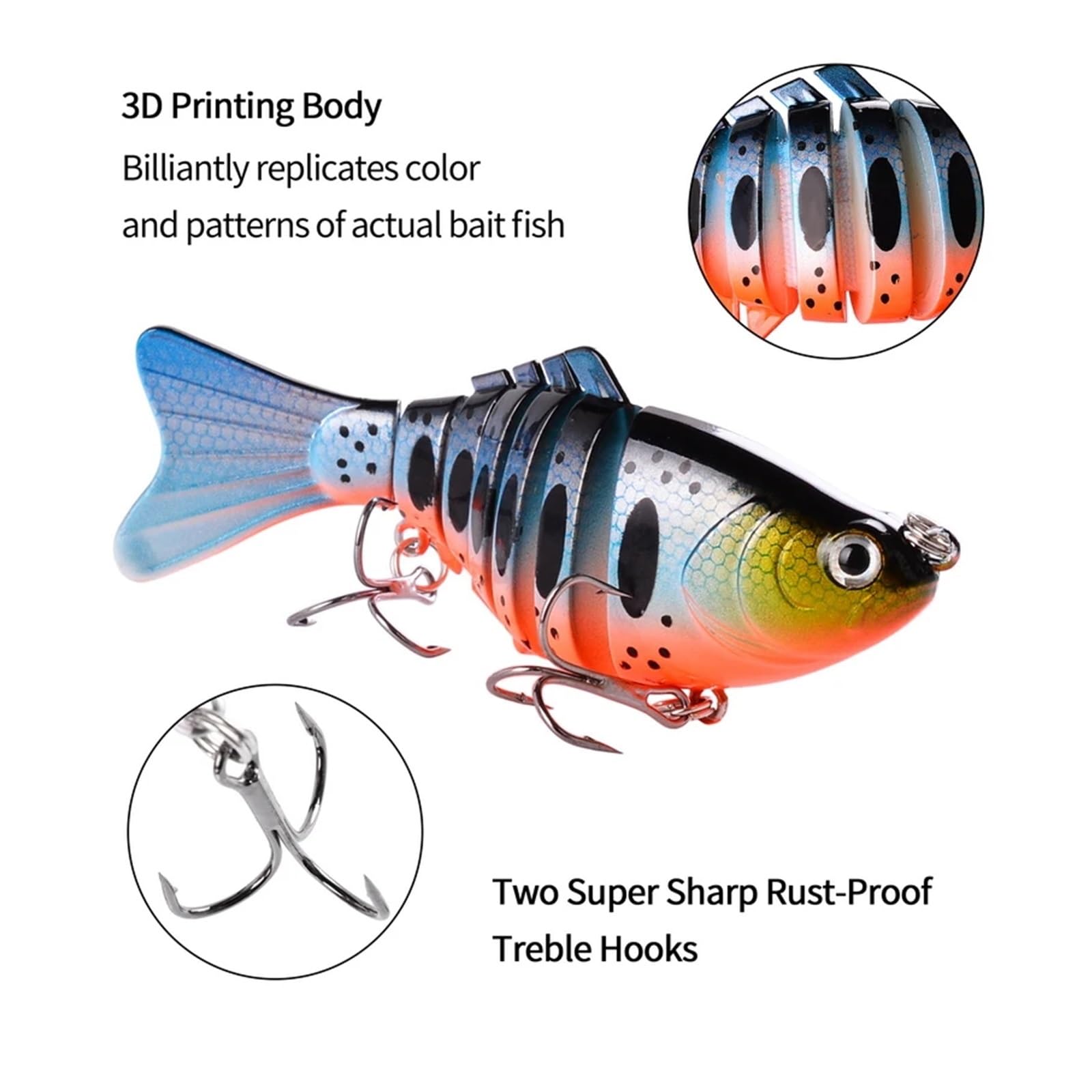 Zestaw 5 tonących woblerów Crankbait, zestaw wędkarski, sztuczna przynęta, twarda przynęta Swimbait, woblery na szczupaki, do połowu basów