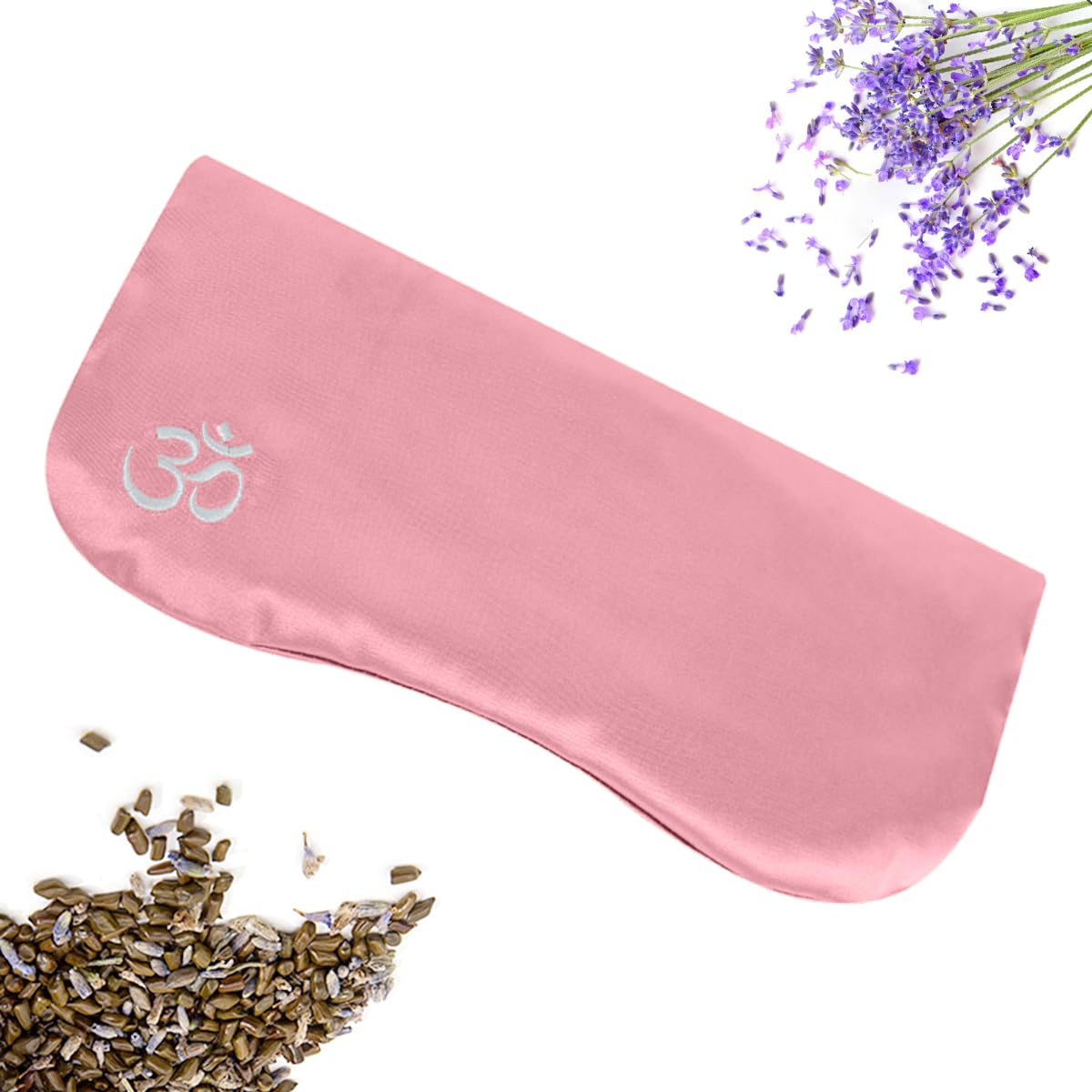 Coussin pour les yeux en soie de luxe avec lavande pour la relaxation, masque lesté pour l'aromathérapie, le yoga et la méditation, pour femmes et hommes, rose