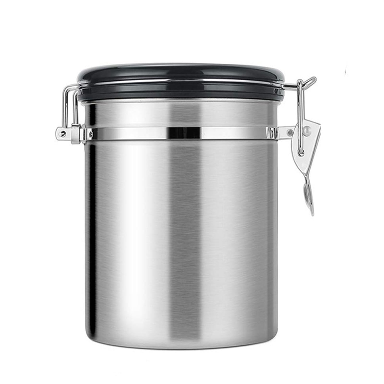 JINGYAN Storage Jars Airtight Coffee ContainerValve Storage Canister With Scoop - Keeps Your Fresh Flavorful(Silver 1800ml)