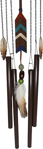 Miniatura 2 de Ebros Gift Southwest Western Tribal Native Boho Chic Gecko Lizard caprichoso en luna creciente con flecha atrapasueños pluma campanilla de viento